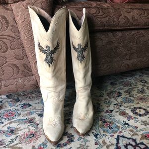 Vintage Zodiac Feather Cowgirl Boots